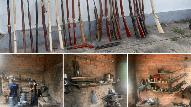 Polícia fecha fábrica clandestina de armas no Maranhão Mais de 50 armas foram apreendidas