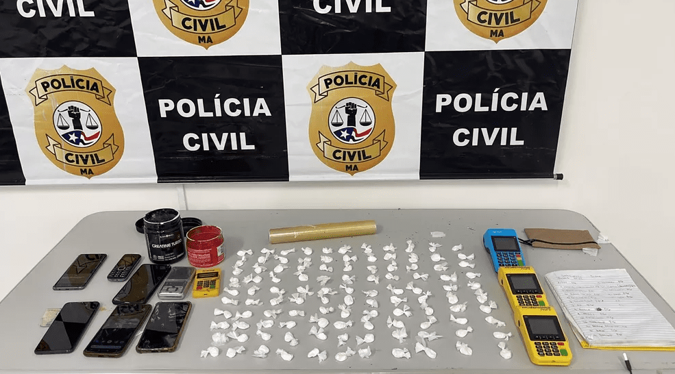 Presa dupla suspeita de ‘delivery’ de drogas na Grande Ilha Prisão foi realizada no bairro Maioba, em São José de Ribamar.