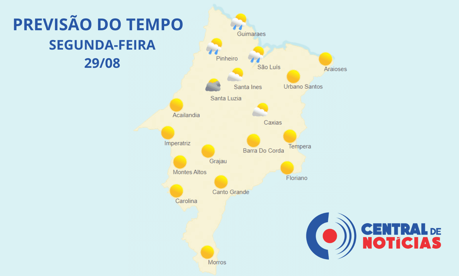 CLIMA: Semana começa com bastante sol e calor no Maranhão Confira a previsão do tempo para esta segunda-feira (29)